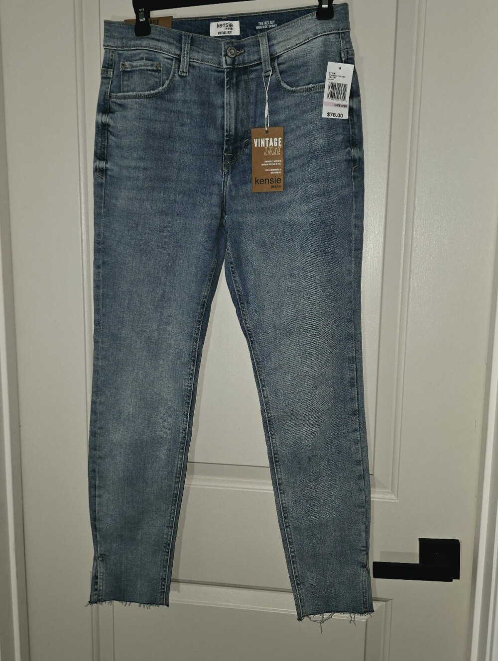 Kensie Light Blue Skinny Jeans with Raw Hem